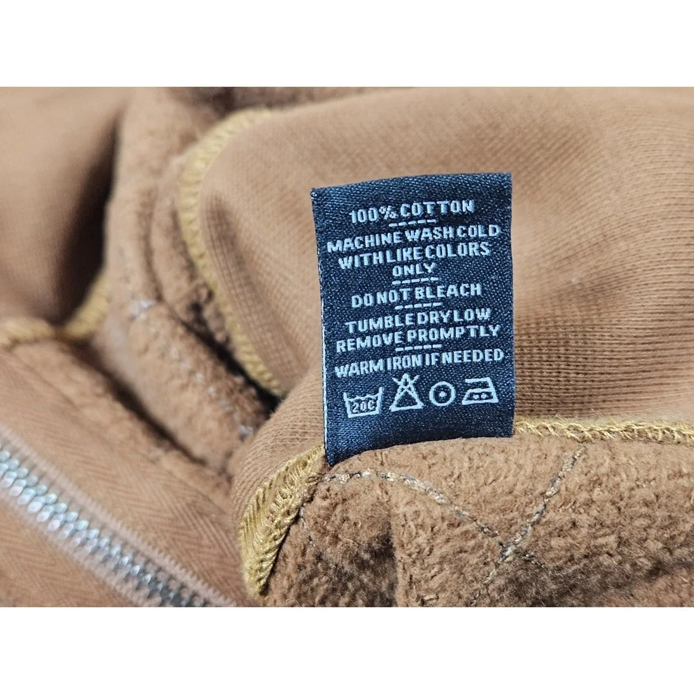 American Giant Diamond‎ Stitch Classic Full Zip Hoodie Mens Large Brown USA